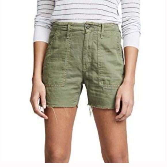 NWT Mother Shaker Crop Short In Army Green 24 - Picture 1 of 8